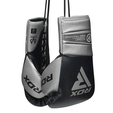 RDX Profesionální šněrovací rukavice L1 Mark Pro Training  - černo/stříbrné