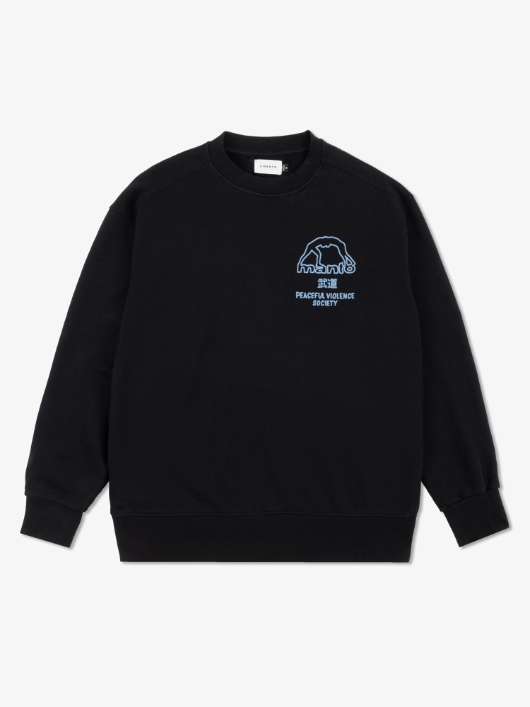 MANTO Pánska mikina crewneck SOCIETY - černá
