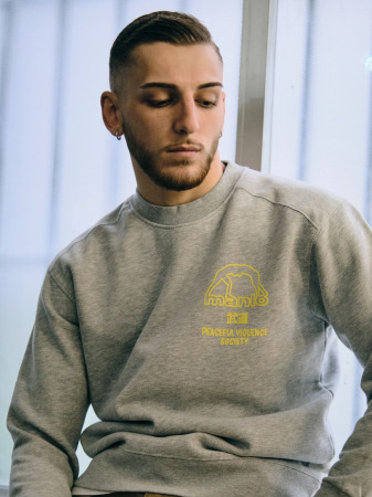 MANTO Pánska mikina crewneck SOCIETY - šedá