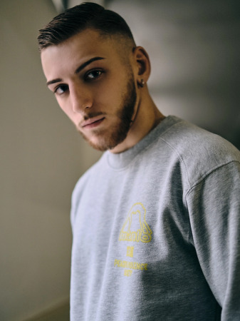 MANTO Pánska mikina crewneck SOCIETY - šedá