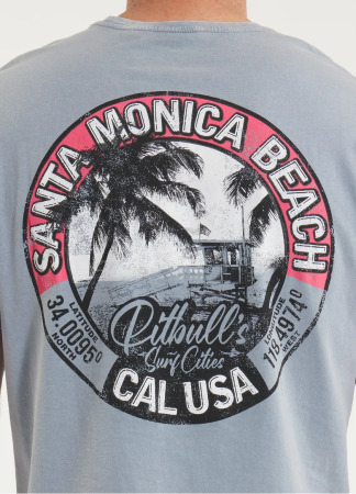 PitBull West Coast Triko Denim Washed OCEANSIDE - modré