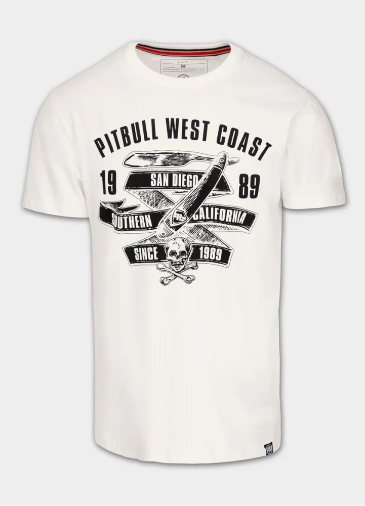 PitBull West Coast Triko OLDSCHOOL RAZOR - bílé