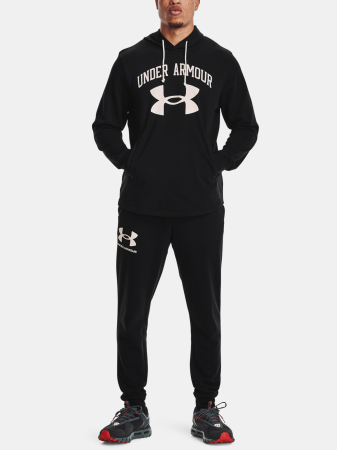Pánská mikina UNDER ARMOUR RIVAL TERRY BIG LOGO HD - černá