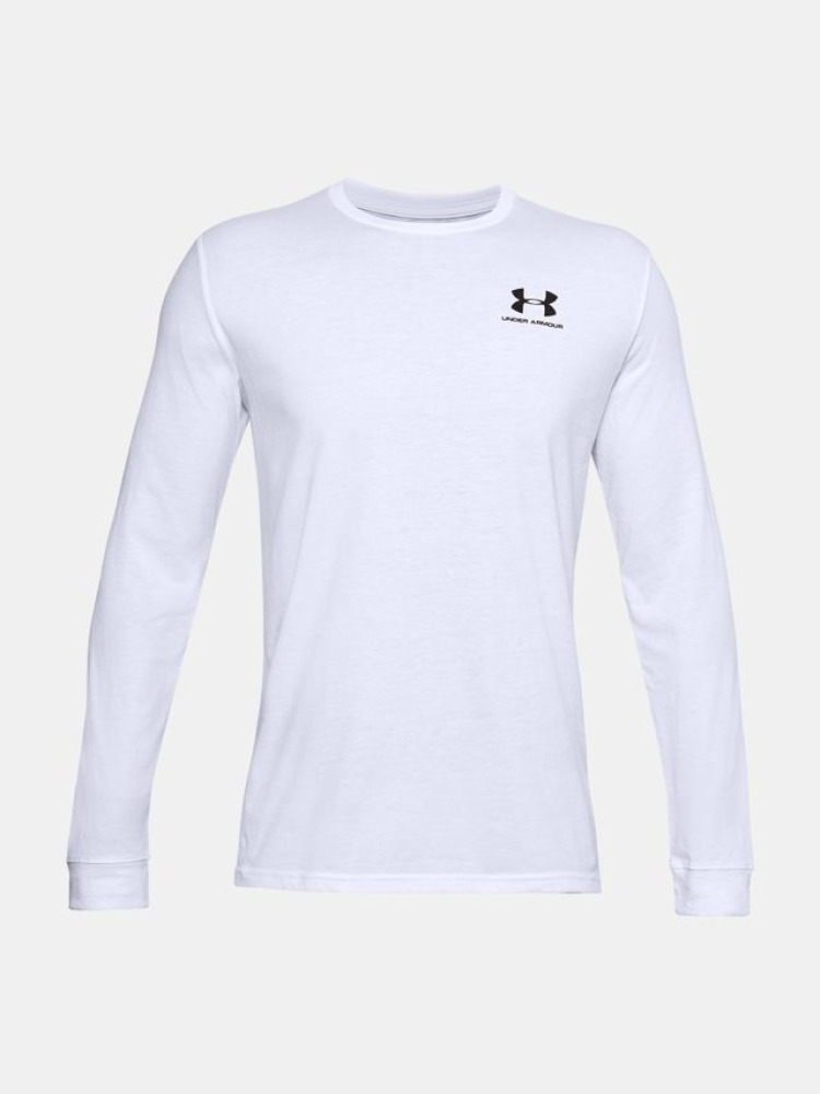 Pánské triko Under Armour SPORTSTYLE LEFT CHEST LS  - bílé