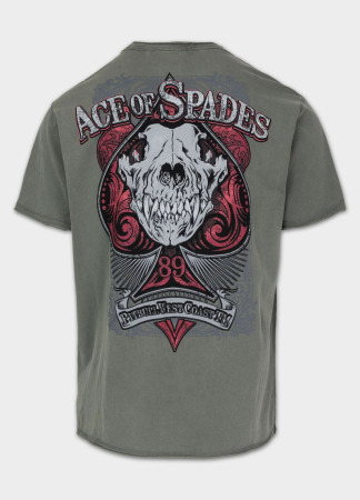 PitBull West Coast Triko Ace Of Spades 190 Denim Washed - zelené