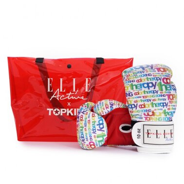 Boxerské rukavice TOP KING a Elle Active Color Therapy - bílo/červená