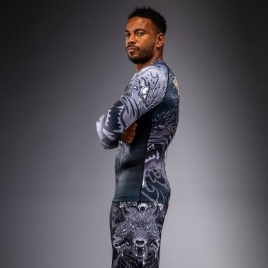 Rashguard VENUM Dl. rukáv Wolf Atak - černo/šedý