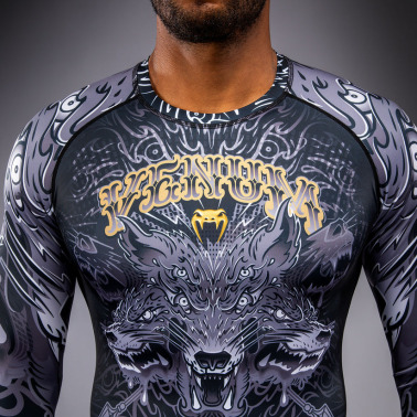 Rashguard VENUM Dl. rukáv Wolf Atak - černo/šedý