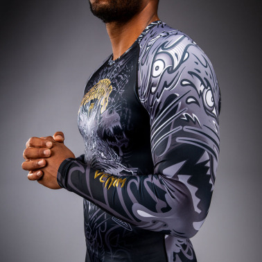 Rashguard VENUM Dl. rukáv Wolf Atak - černo/šedý