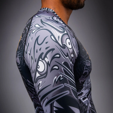 Rashguard VENUM Dl. rukáv Wolf Atak - černo/šedý