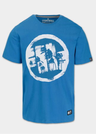 PitBull West Coast Triko LOGO PALMS - modré
