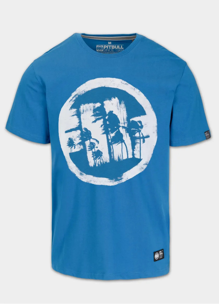 PitBull West Coast Triko LOGO PALMS - modré