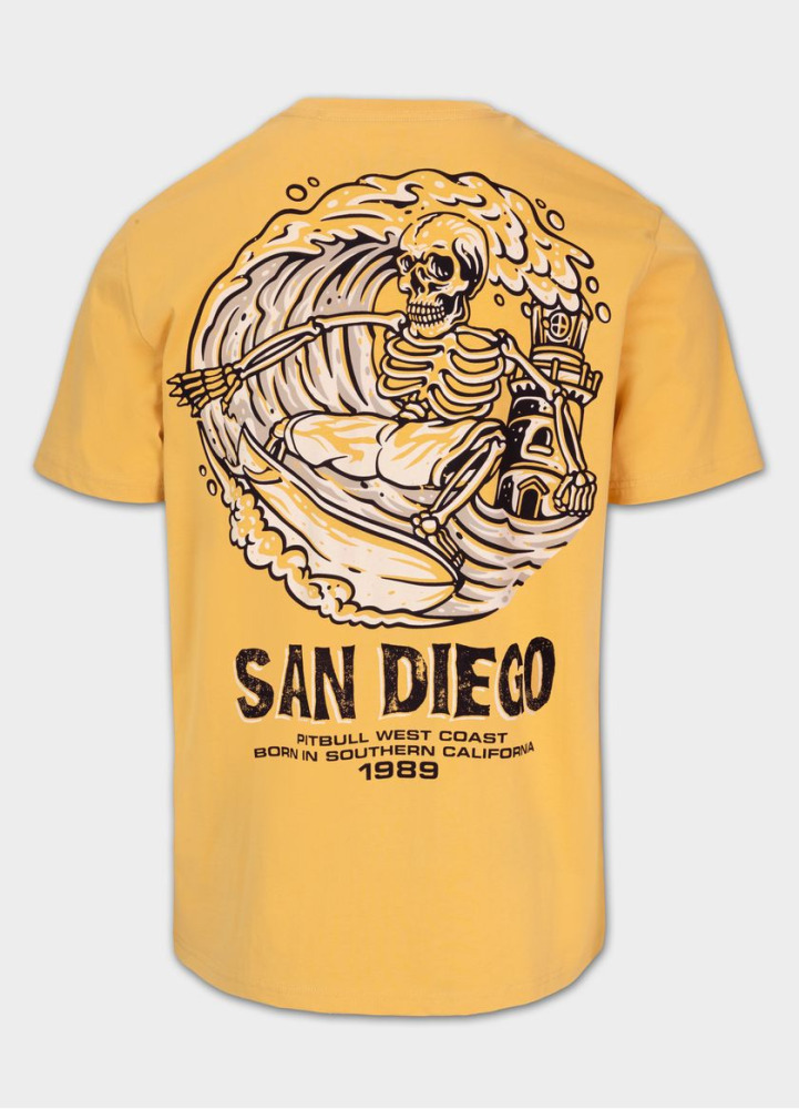 PitBull West Coast Triko SKULL SURF - žluté