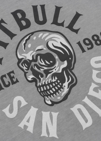 PitBull West Coast Triko SKULL LOGO - šedé