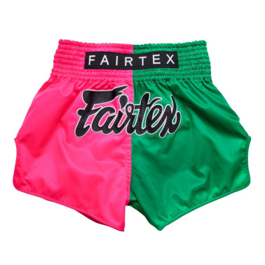 Thai šortky Fairtex BS1911 - růžovo/zelené