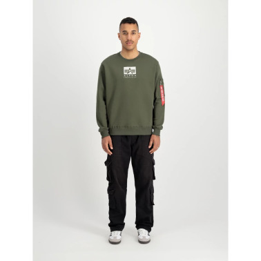Alpha Industries Pánská mikina Satin Logo - tmavě zelená