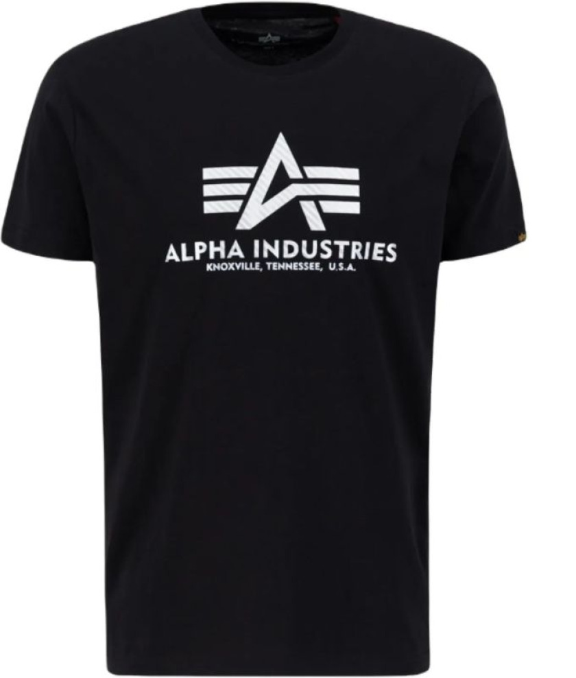 Alpha Industries Pánské tričko Basic Big Logo Carbon T - černo/stříbrné
