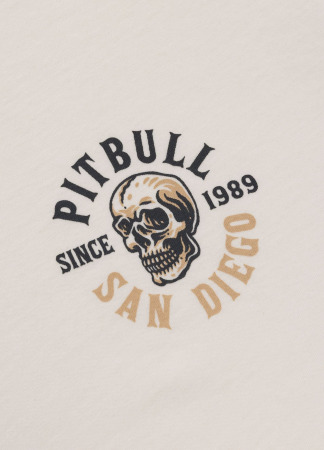 PitBull West Coast Triko SKULL LOGO - smetanové