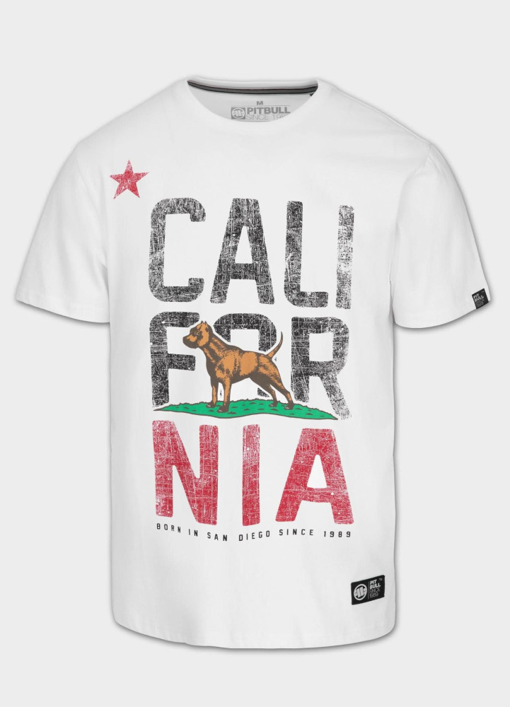 PitBull West Coast Triko CALIFORNIA - bílé