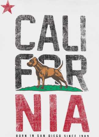 PitBull West Coast Triko CALIFORNIA - bílé