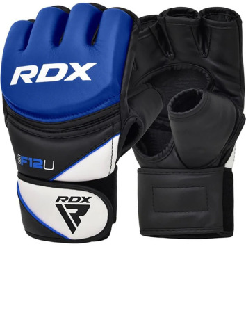 RDX MMA Rukavice F12 MMA Grappling  - černo/modré