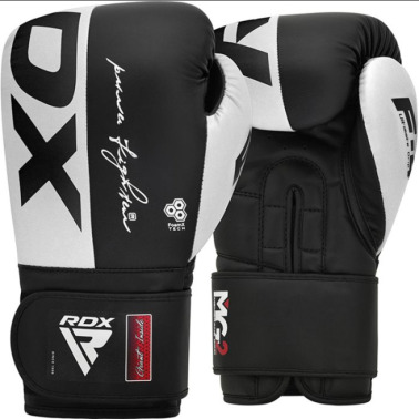 RDX Boxerské rukavice F4 Hook & Loop - černo/bílé