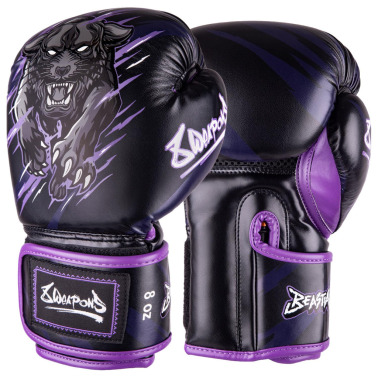 8 WEAPONS Dětské Boxerské rukavice Beastial Wolf - černo/fialové