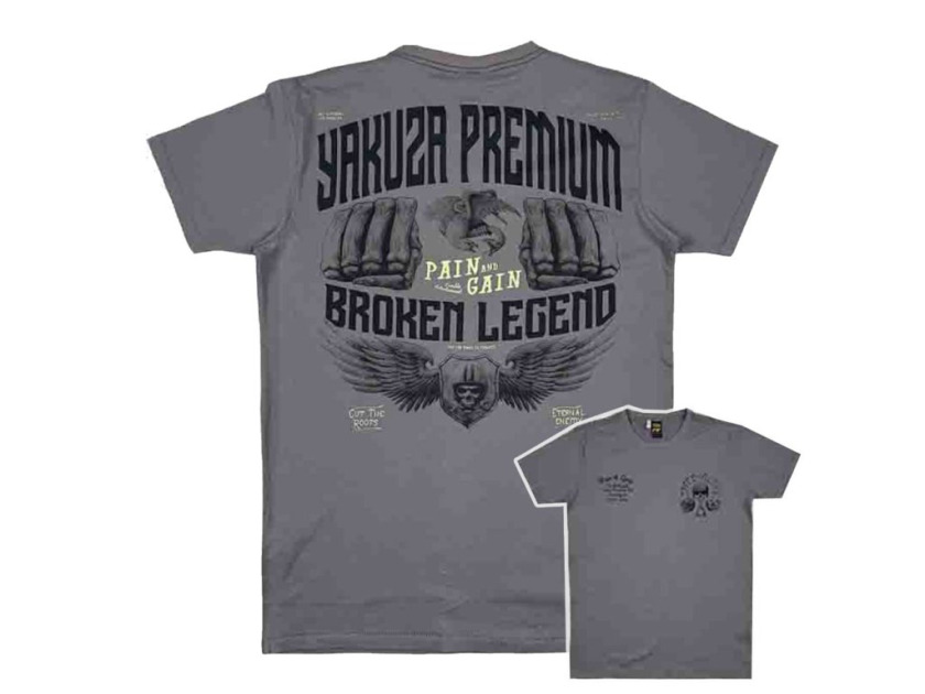 Yakuza Premium Pánské tričko Pain and Gain Los Angeles 3906 - matně fialové