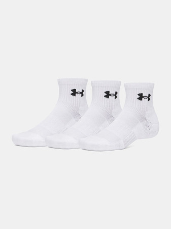 Unisexové ponožky Under Armour UA Performance Cotton 3p Qtr - bílé