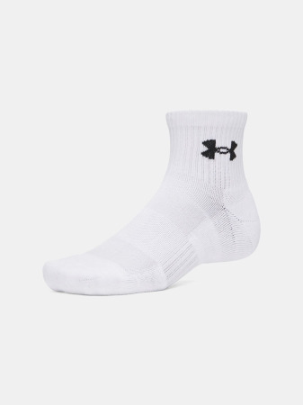 Unisexové ponožky Under Armour UA Performance Cotton 3p Qtr - bílé