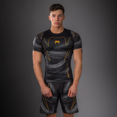 Rashguard VENUM Kr. rukáv Matupa - černo/šedo/zlatý