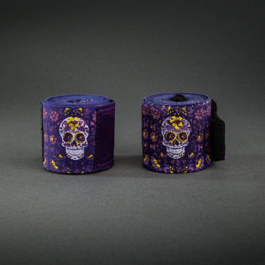 Boxerské bandáže Santa Muerte značky VENUM  - 4,5 m - fialové